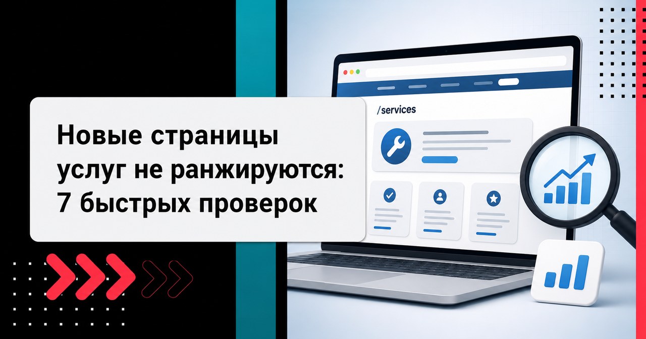 Новые страницы услуг не ранжируются: 7 быстрых проверок