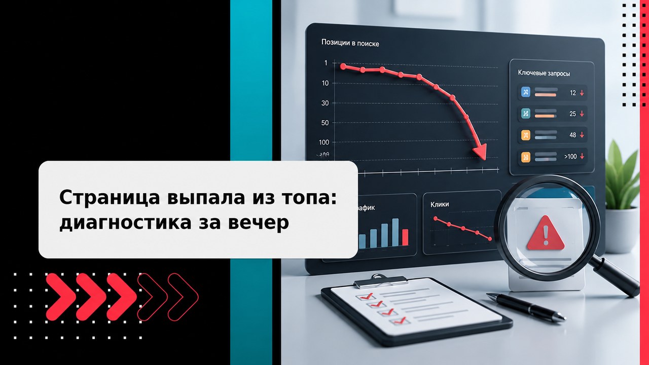 Страница выпала из топ-100 Яндекса: пошаговая диагностика за вечер